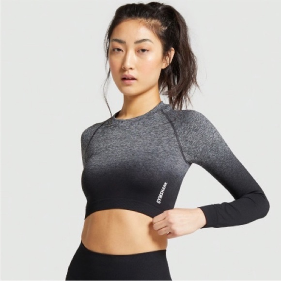 Gymshark Tops - Gymshark Adapt Ombré Seamless Long Sleeve Crop Top